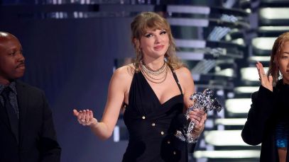 Taylor Swift and team at the 2023 MTV Video Music Awards.