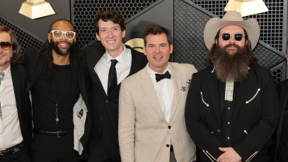 old crow medicine show posing at the 2024 grammys