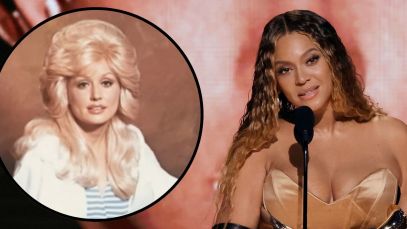 Composite image of Beyonce and Dolly Parton from the "Jolene" cover