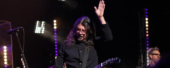 Dave Grohl performs onstage during the Eighth Annual LOVE ROCKS NYC Benefit Concert For God's Love We Deliver at Beacon Theatre on March 07, 2024 in New York City.