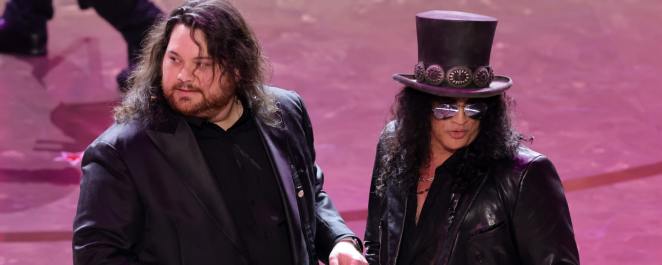 Slash and Wolfgang Van Halen at the Oscars