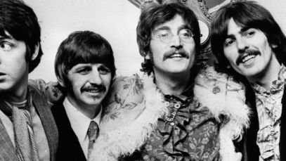 The Beatles pose together