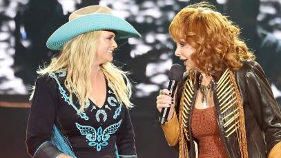 Miranda Lambert and Reba McEntire perform at the T-Mobile Mane Stage during the 2024 Stagecoach Festival at Empire Polo Club on April 27, 2024 in Indio, California.
