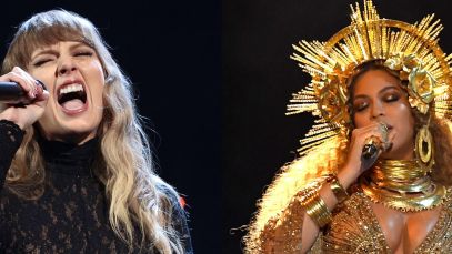 Composite image of Taylor Swift and Beyonce