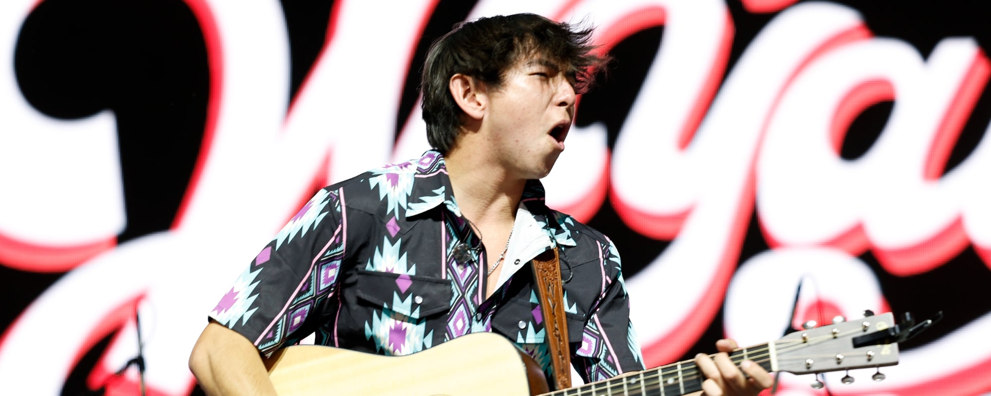 Wyatt Flores performs at the Palomino Stage during the 2024 Stagecoach Festival at Empire Polo Club on April 26, 2024 in Indio, California.