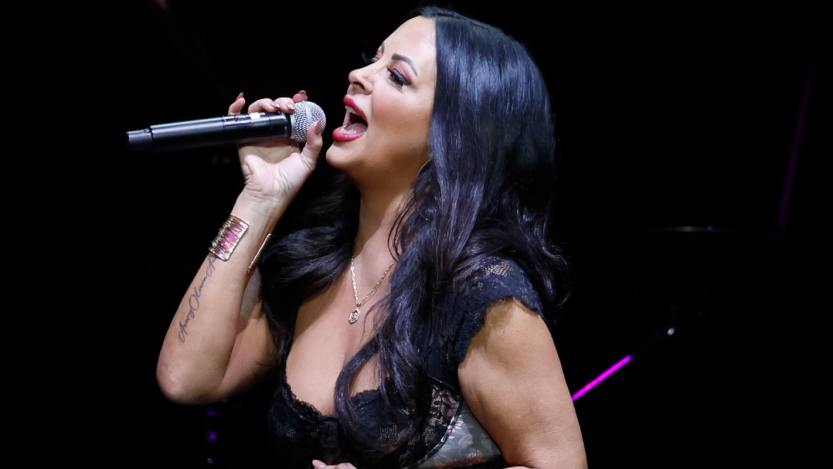 Sara Evans performs onstage for The Final Nashville Show - A Tribute To Ronnie Milsap at Bridgestone Arena on October 03, 2023 in Nashville, Tennessee.