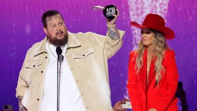 elly Roll and Lainey Wilson accept the Music Event of the Year award for "Save Me" onstage during the 59th Academy of Country Music Awards at The Ford Center at The Star on May 16, 2024 in Frisco, Texas.