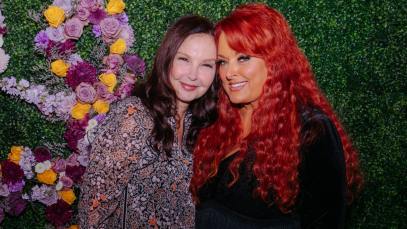 Ashley Judd and Wynonna Judd seen backstage for CMT Coal Miner's Daughter: A Celebration of the Life & Music of Loretta Lynn at Grand Ole Opry on October 30, 2022 in Nashville, Tennessee.