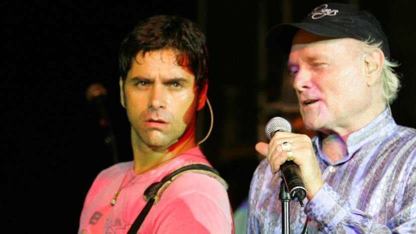 John Stamos and Mike Love performing with The Beach Boys