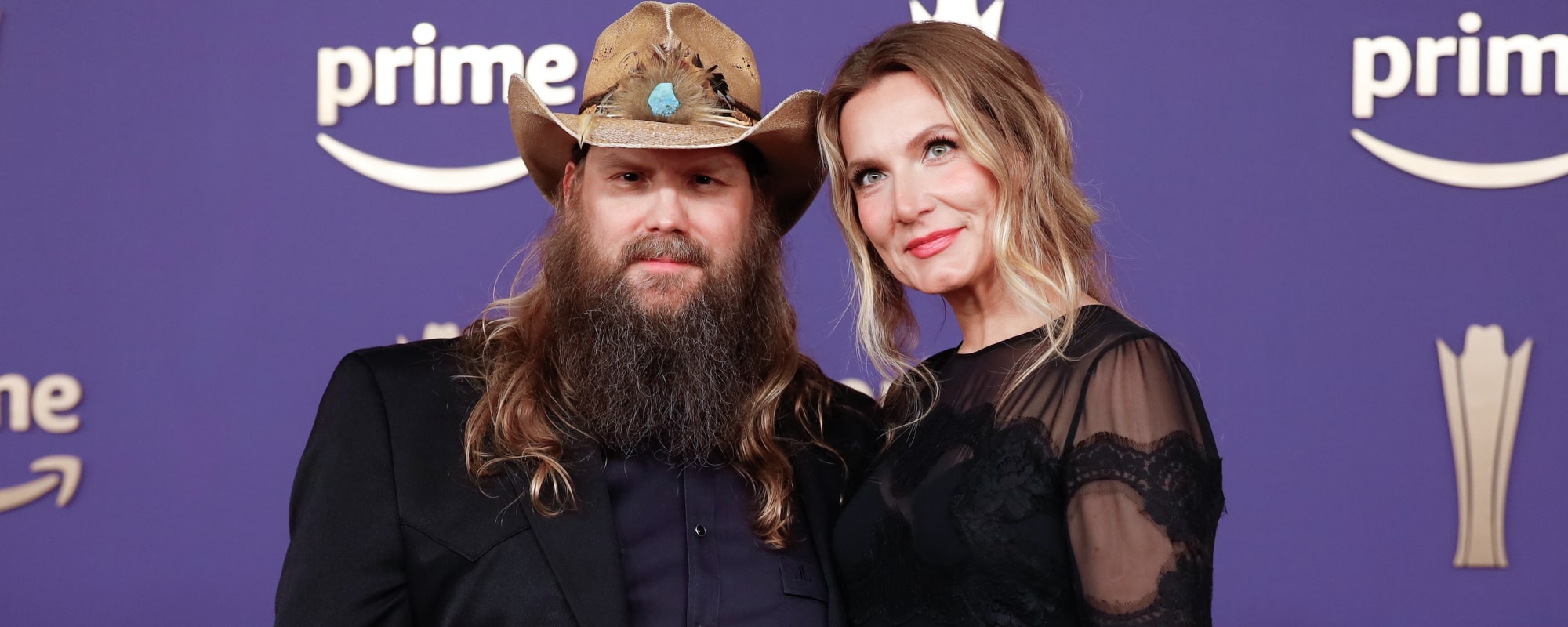 Chris Stapleton and Morgane Stapleton arrive for the 59th Academy of Country Music Awards at Omni Frisco Hotel at The Star on May 16, 2024 in Frisco, Texas.