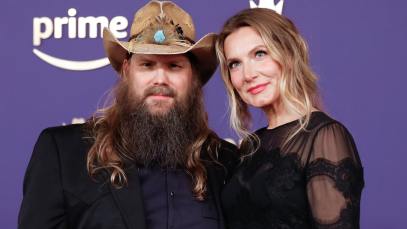 Chris Stapleton and Morgane Stapleton arrive for the 59th Academy of Country Music Awards at Omni Frisco Hotel at The Star on May 16, 2024 in Frisco, Texas.