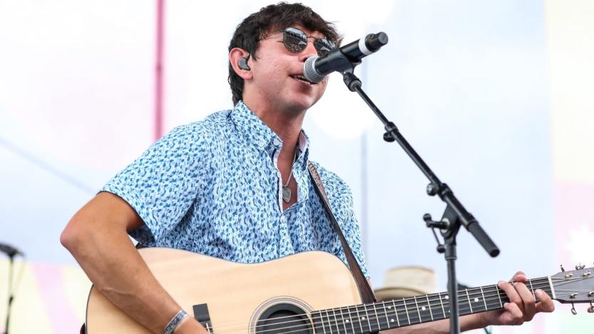 Wyatt Flores performs onstage during day four of CMA Fest 2024 at the Chevy Riverfront stage on June 09, 2024 in Nashville, Tennessee.