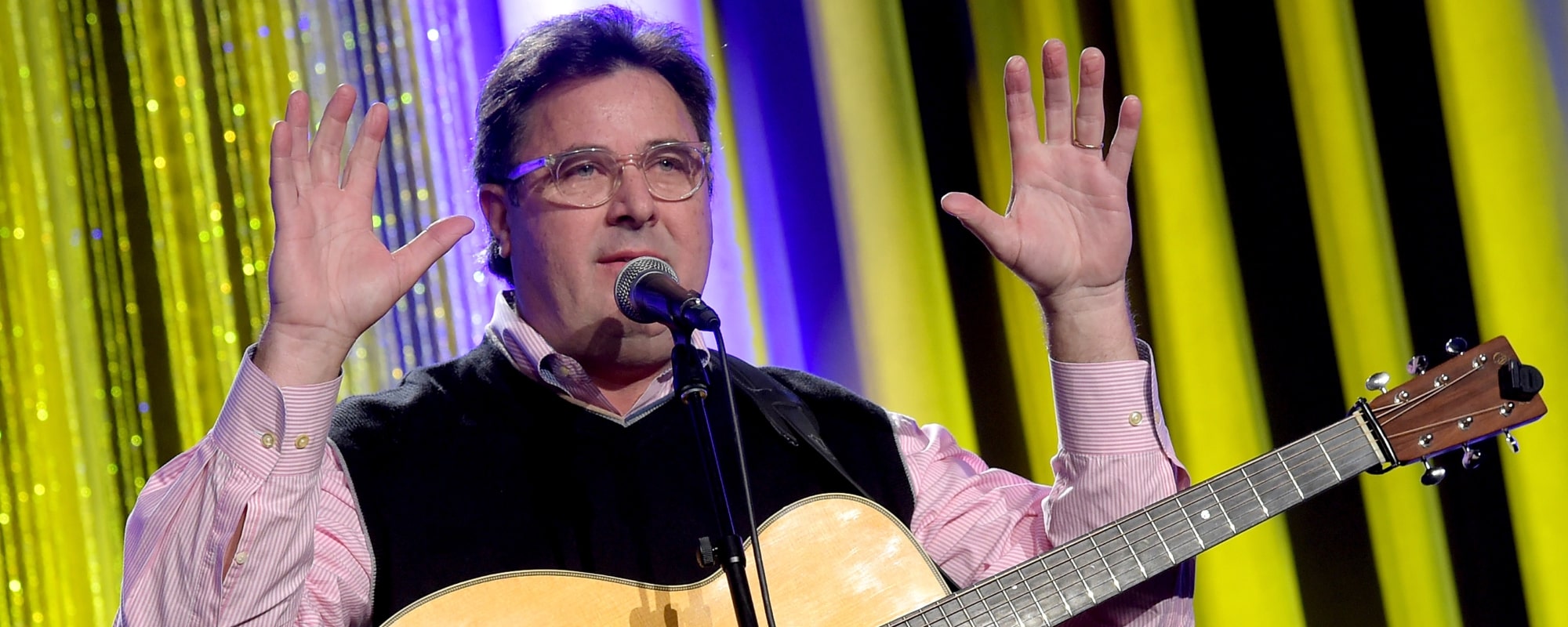 Vince Gill performs at the T.J. Martell Foundation's 7th Annual Nashville Honors Gala at Omni Hotel Downtown on March 30, 2015 in Nashville, Tennessee.