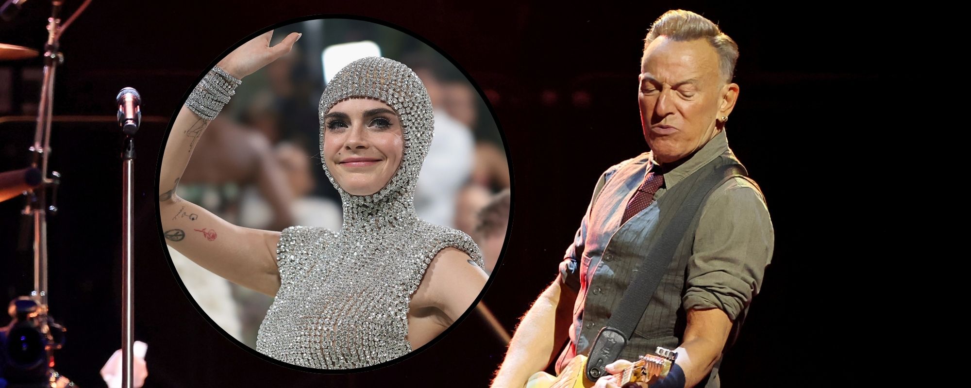 Composite image of Cara Delevingne and Bruce Springsteen