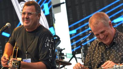 Vince Gill and Paul Franklin members of The Time Jumpers perform at The Music City Center Grand Opening Celebration on May 20, 2013 in Nashville, Tennessee.