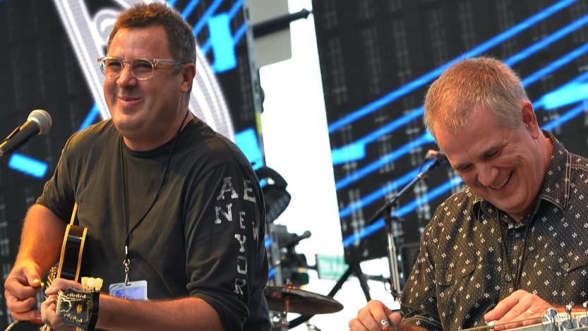Vince Gill and Paul Franklin members of The Time Jumpers perform at The Music City Center Grand Opening Celebration on May 20, 2013 in Nashville, Tennessee.