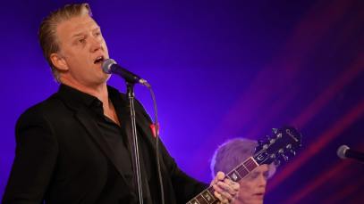 Queens of the Stone Age frontman Josh Homme performs onstage at "Rock The Plaza" benefit to save the Plaza Theatre on November 11, 2022 in Palm Springs, California.