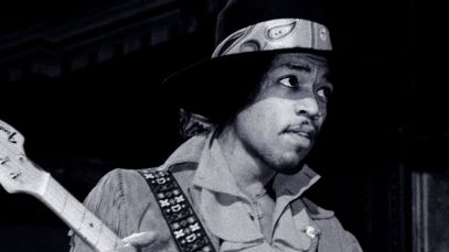 Jimi Hendrix performing