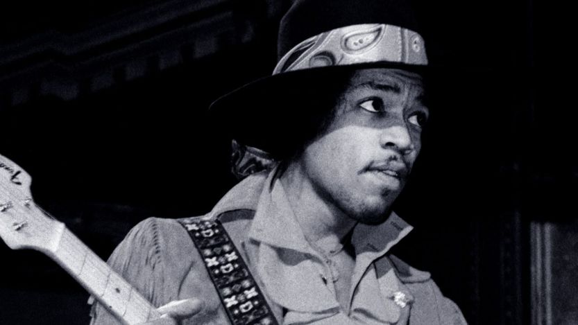 Jimi Hendrix performing