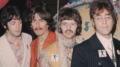 The Beatles posing together