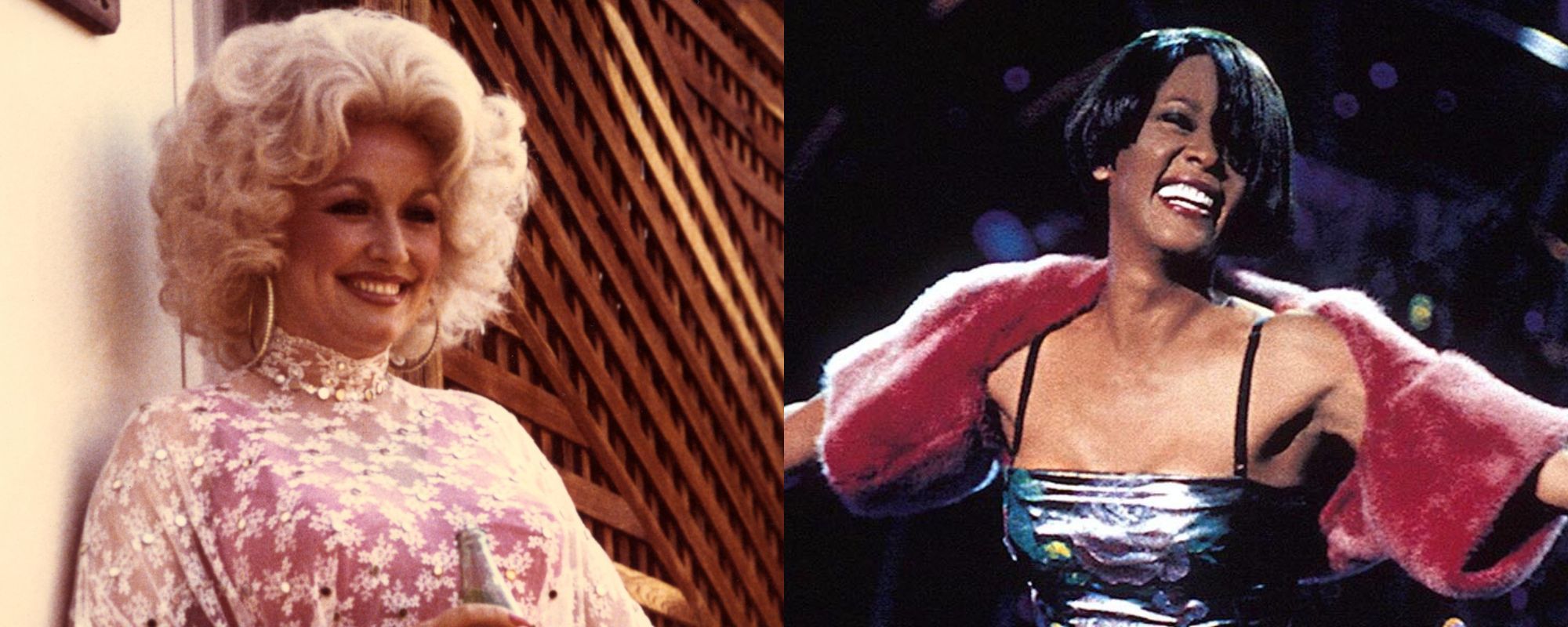 Composite image if Dolly Parton and Whitney Houston