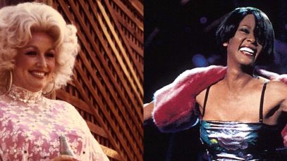 Composite image if Dolly Parton and Whitney Houston
