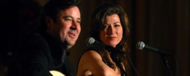 Vince Gill and Amy Grant performing