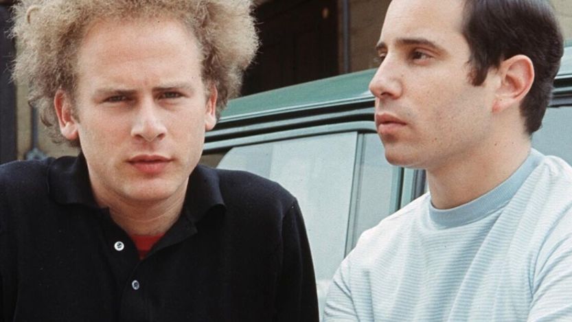 Art Garfunkel and Paul Simon pose together