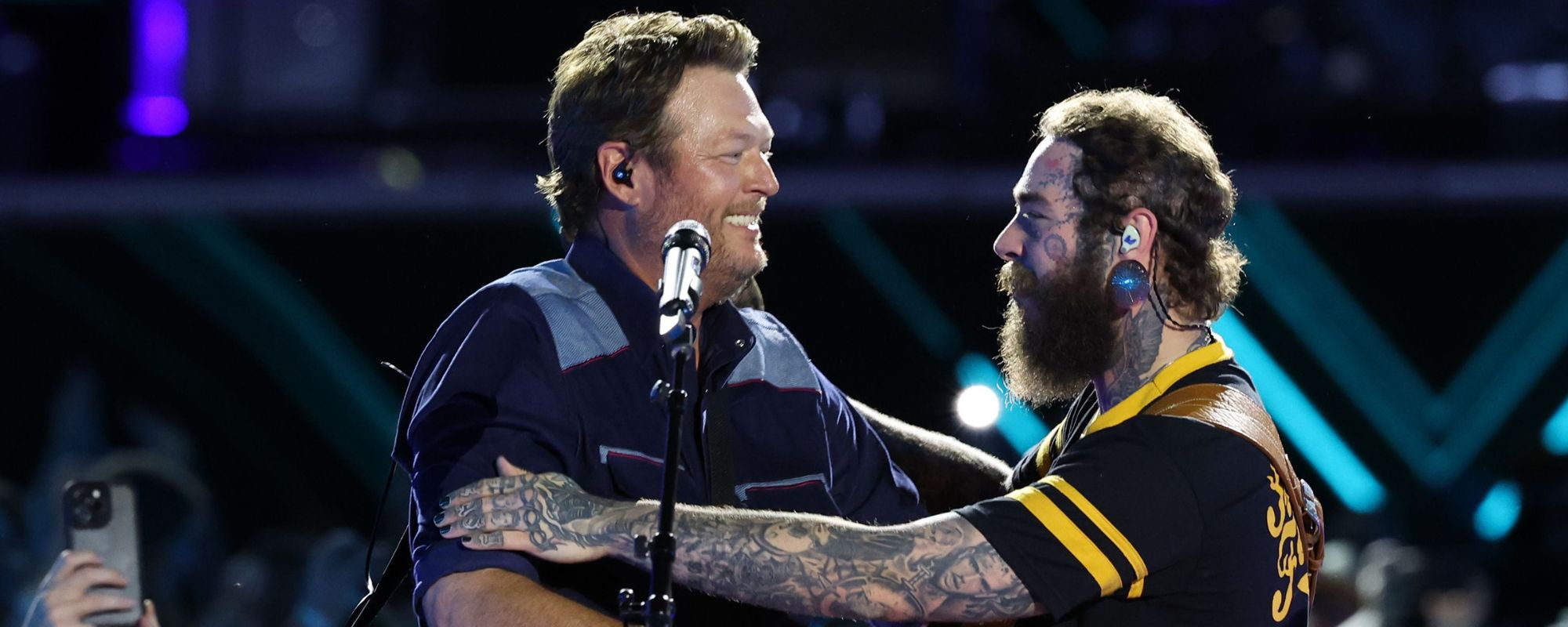 Post Malone presenta a “F-ing Legend” Blake Shelton para un dueto sorpresa durante el show de Milestone Nashville