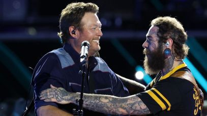 Post Malone Honors "F---ing Legend" Blake Shelton Onstage