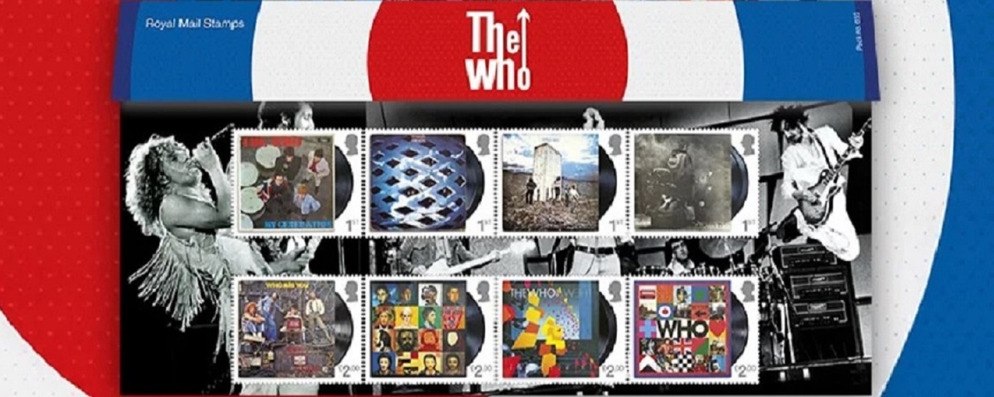 El Servicio Postal Royal Mail del Reino Unido celebra el 60 aniversario de The Who con un juego de sellos conmemorativos.