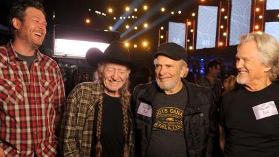 Blake Shelton, Merle Haggard, Willie Nelson, and Kris Kristofferson