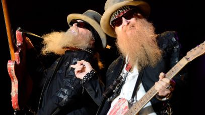 Dusty Hill and Billy Gibbons of ZZ Top performing