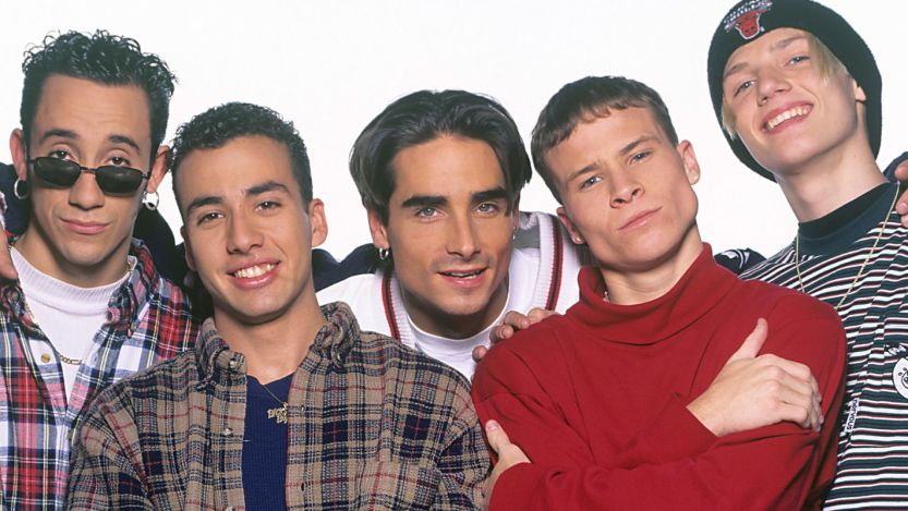 Backstreet Boys posing in the 90s