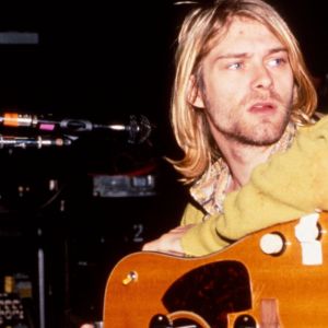 Kurt Cobain looking off to the side