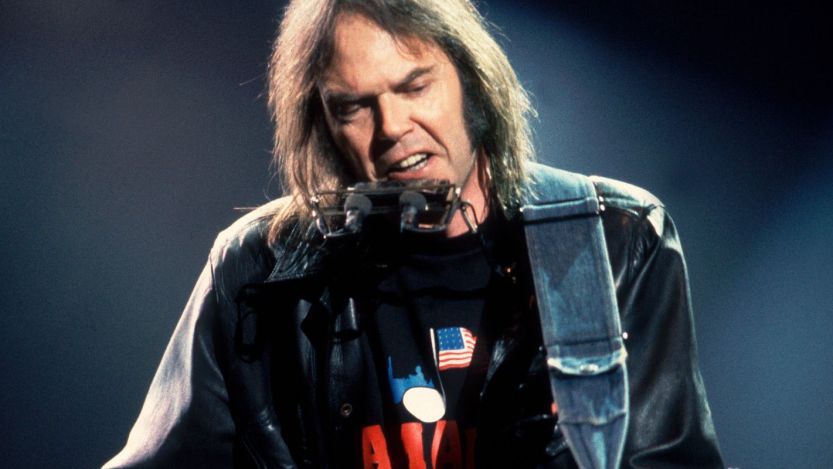 Neil Young performing