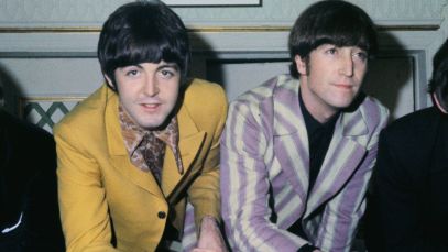 The Beatles posing together