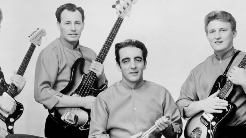 The Ventures of 'The Ventures Christmas instrumental album' posing for picture