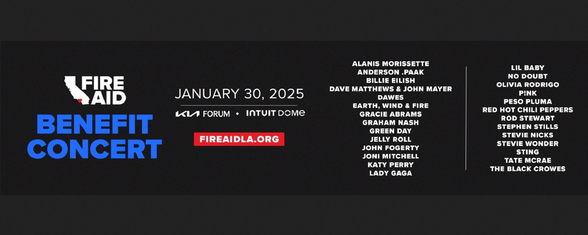 Stevie Wonder, Olivia Rodrigo, John Fogerty Among Performers Added to Lineup of Star-Studded FireAid Benefit Concert