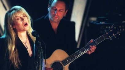 Stevie Nicks and Lindsey Buckingham of Fleetwood Mac performing