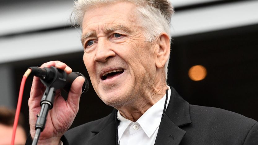 David Lynch talking into the mic