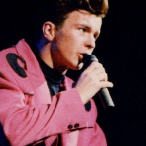 Rick Astley performing