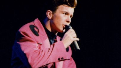 Rick Astley performing