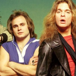 Rock music icons Van Halen standing together