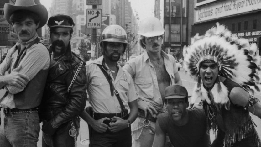 "Y.M.C.A." group Village People posing in street