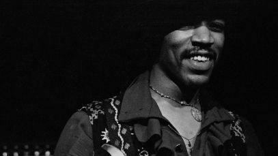 Jimi Hendrix performing