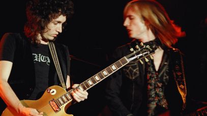 Mike Campbell and Tom Petty performing