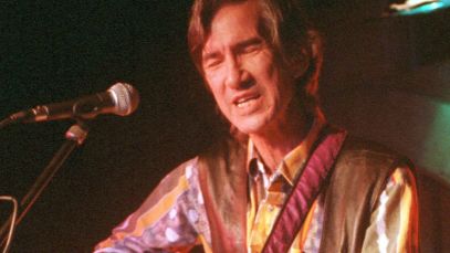 Townes Van Zandt, classic country and Western singer known for sad songs like "Pancho and Lefty," performing
