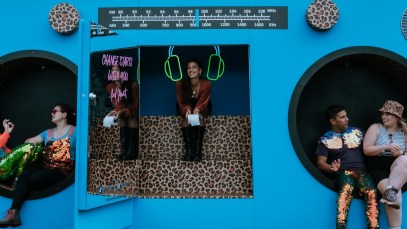 Rod Stewart-Themed, Boombox-Shaped Portable Toilet Unveiled at the Glastonbury Festival to Promote Clean Water Charity