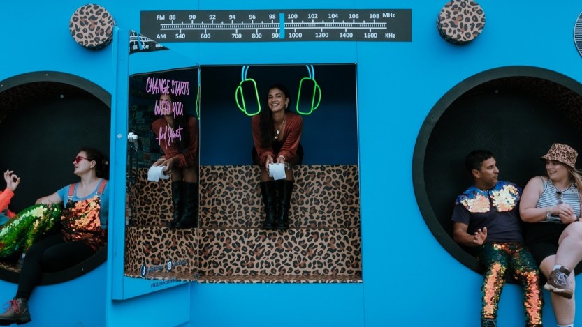 Rod Stewart-Themed, Boombox-Shaped Portable Toilet Unveiled at the Glastonbury Festival to Promote Clean Water Charity